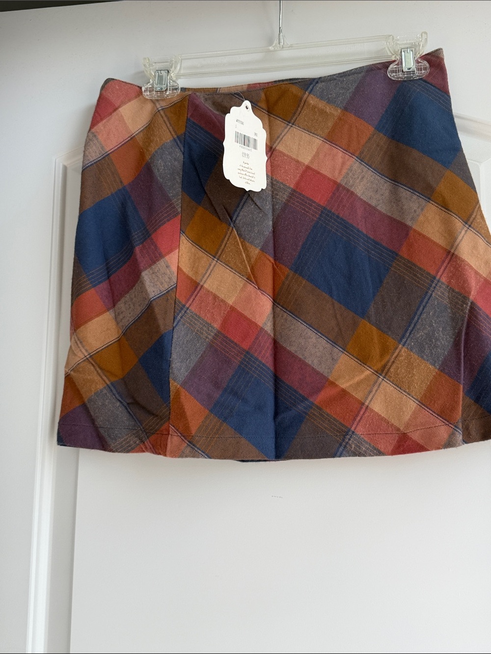 Altar'd State Plaid A-Line Skirt in Navy, Rust, Mustard & Brown size Small